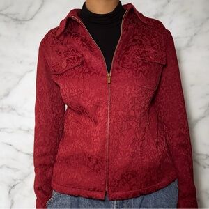 Vintage red embroidered jacket 🌹
